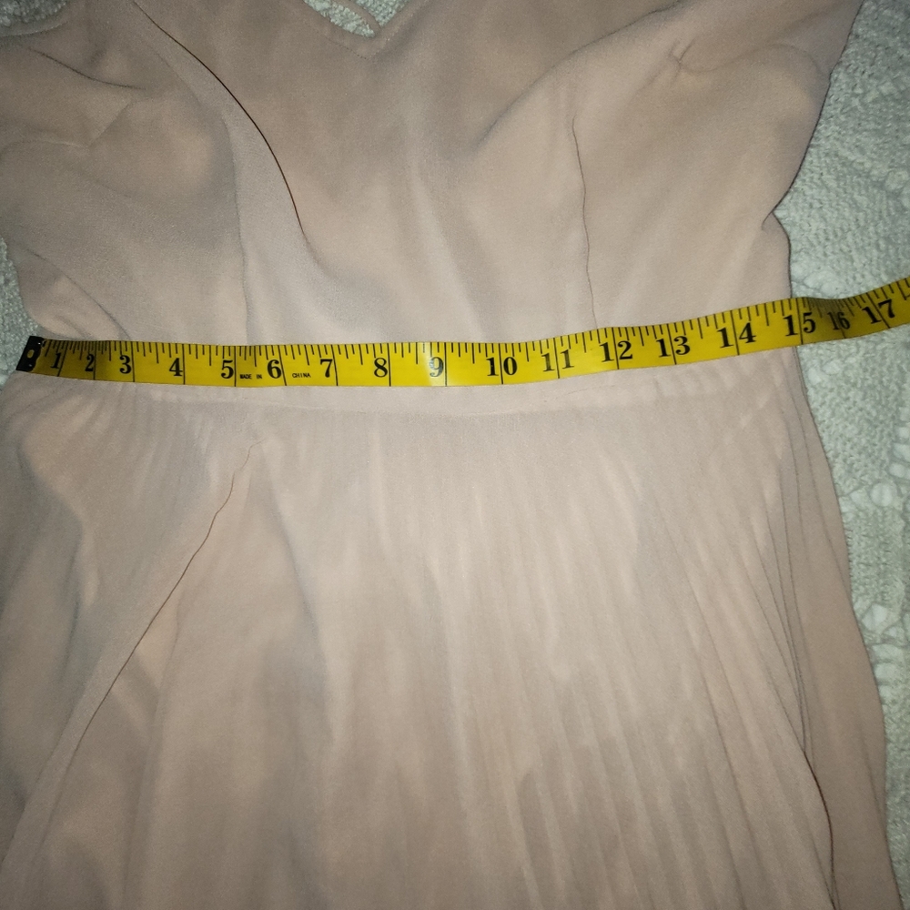 ASOS V-Neckline Peach Maxi Pleaded Cami Maxi Dress Size 8 - Picture 10 of 11